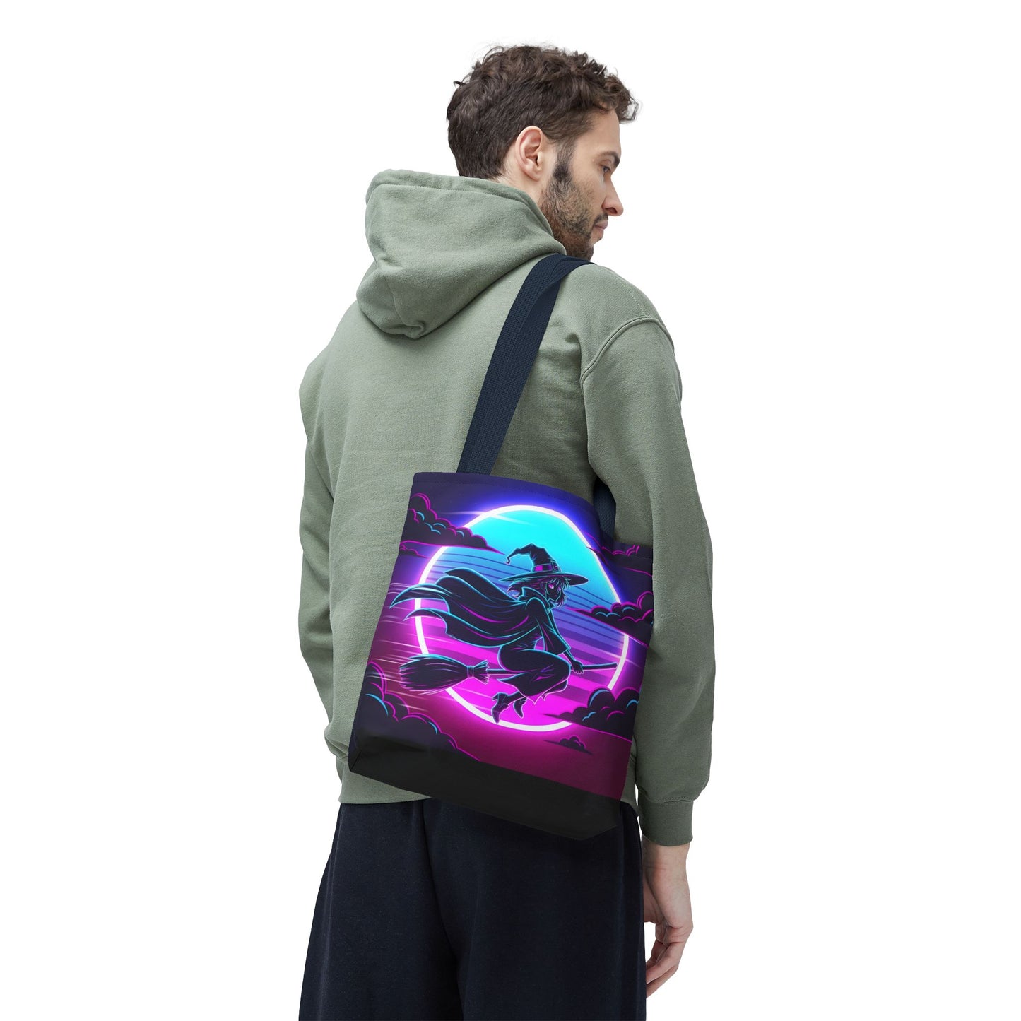 Witchy Moonlight Tote Bag - Magical AOP Design for Halloween & Everyday Use