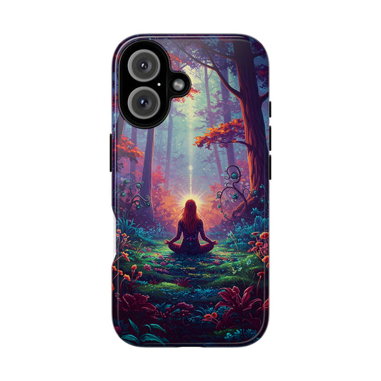 Nature-Inspired Phone Case with Meditating Woman Design