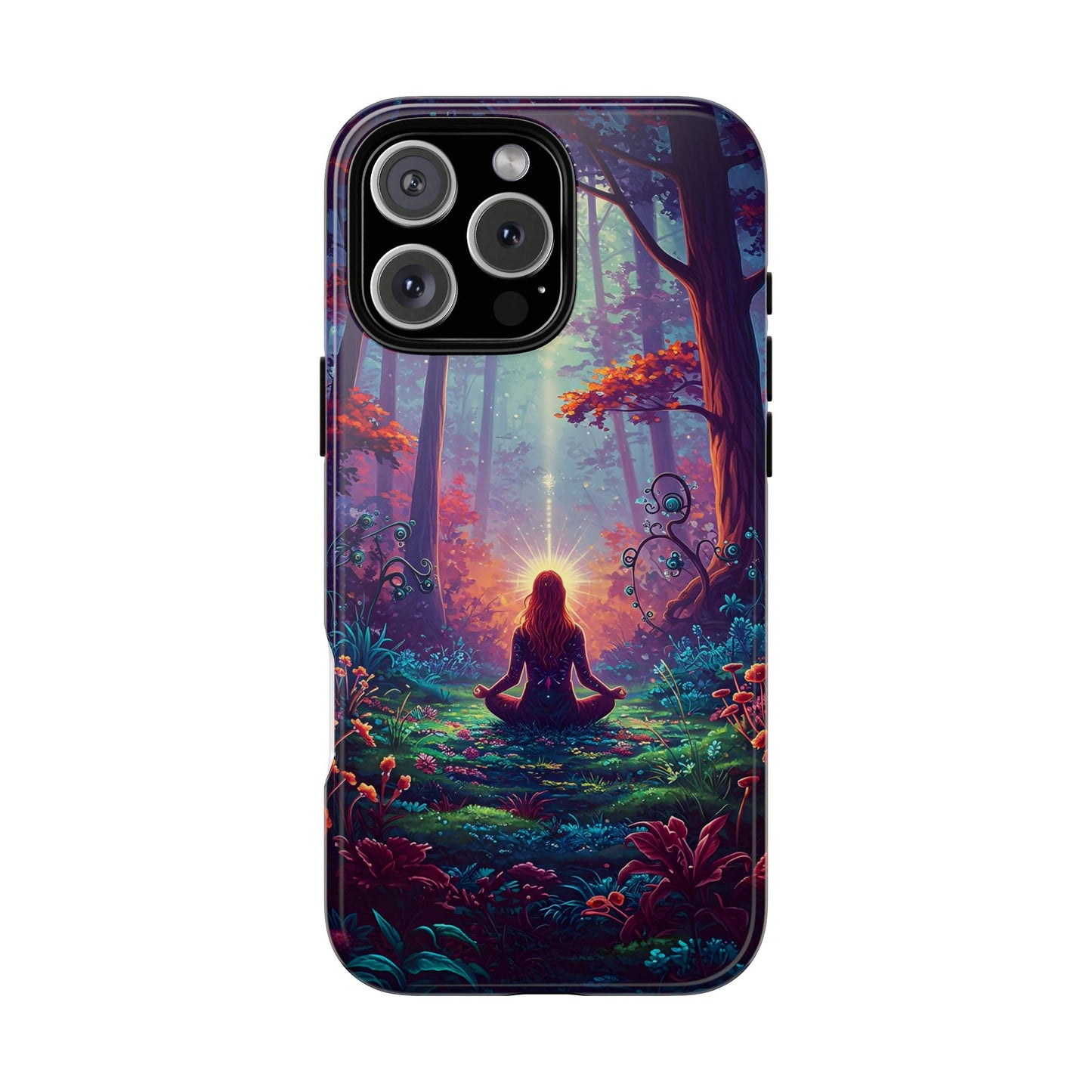 Nature-Inspired Phone Case with Meditating Woman Design
