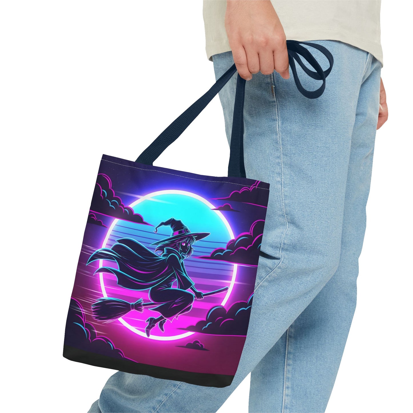 Witchy Moonlight Tote Bag - Magical AOP Design for Halloween & Everyday Use