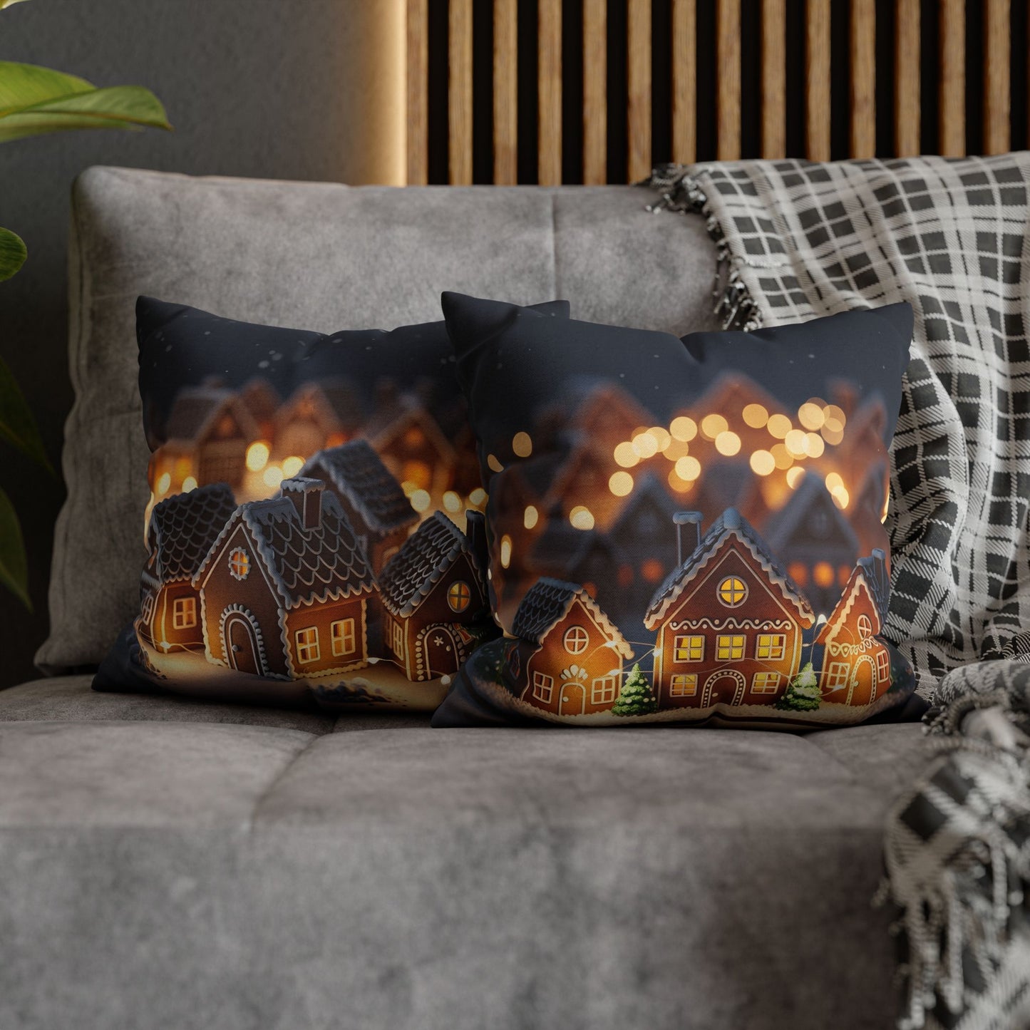 Gingerbread Village Holiday Pillowcase