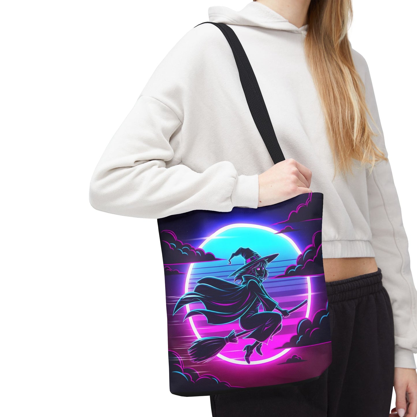 Witchy Moonlight Tote Bag - Magical AOP Design for Halloween & Everyday Use
