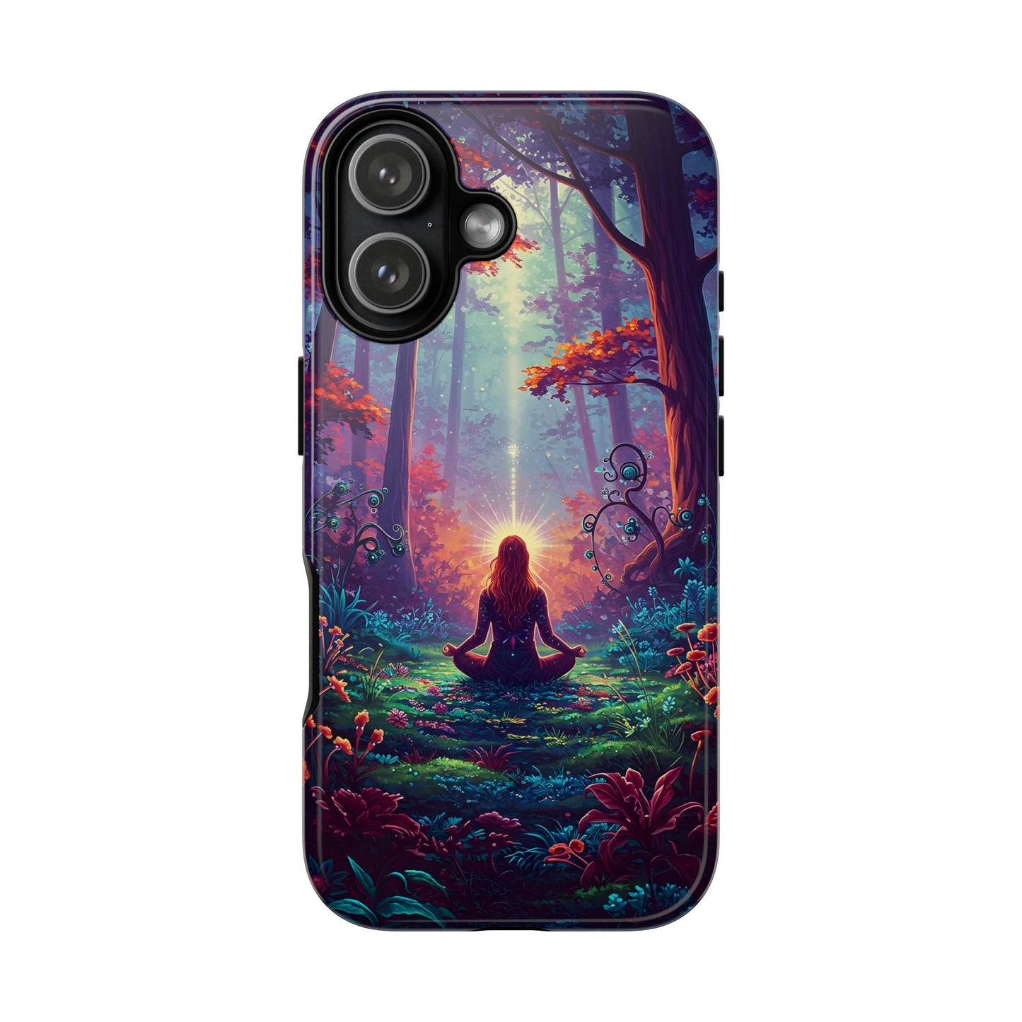 Nature-Inspired Phone Case with Meditating Woman Design