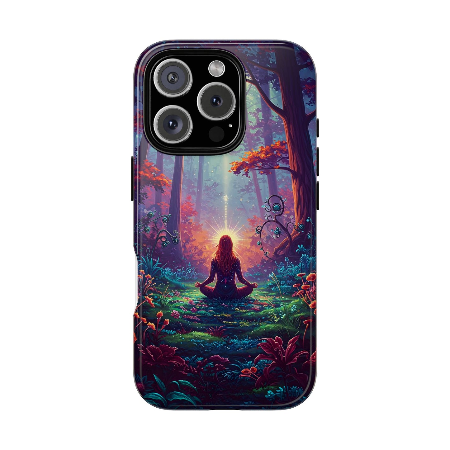 Nature-Inspired Phone Case with Meditating Woman Design
