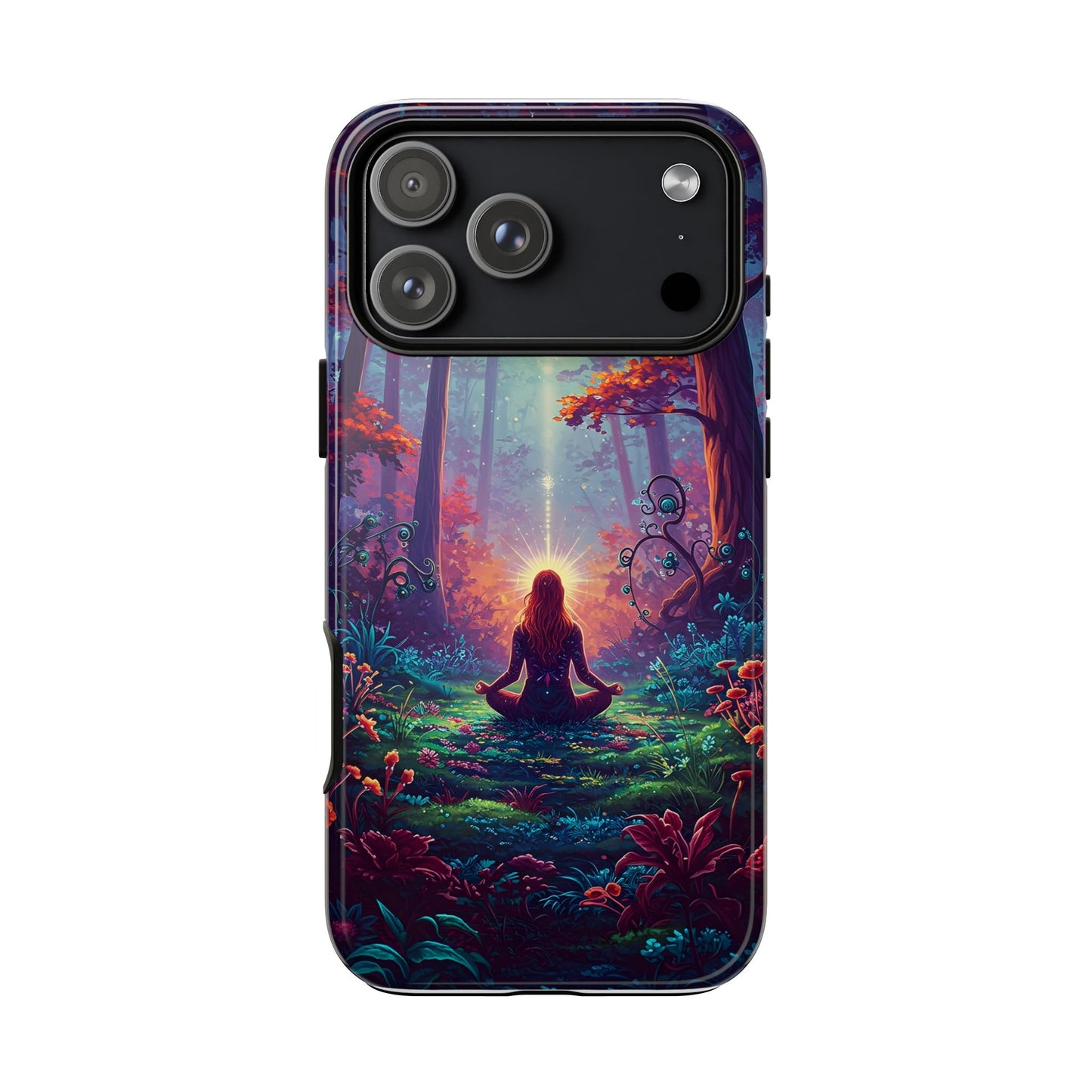 Nature-Inspired Phone Case with Meditating Woman Design