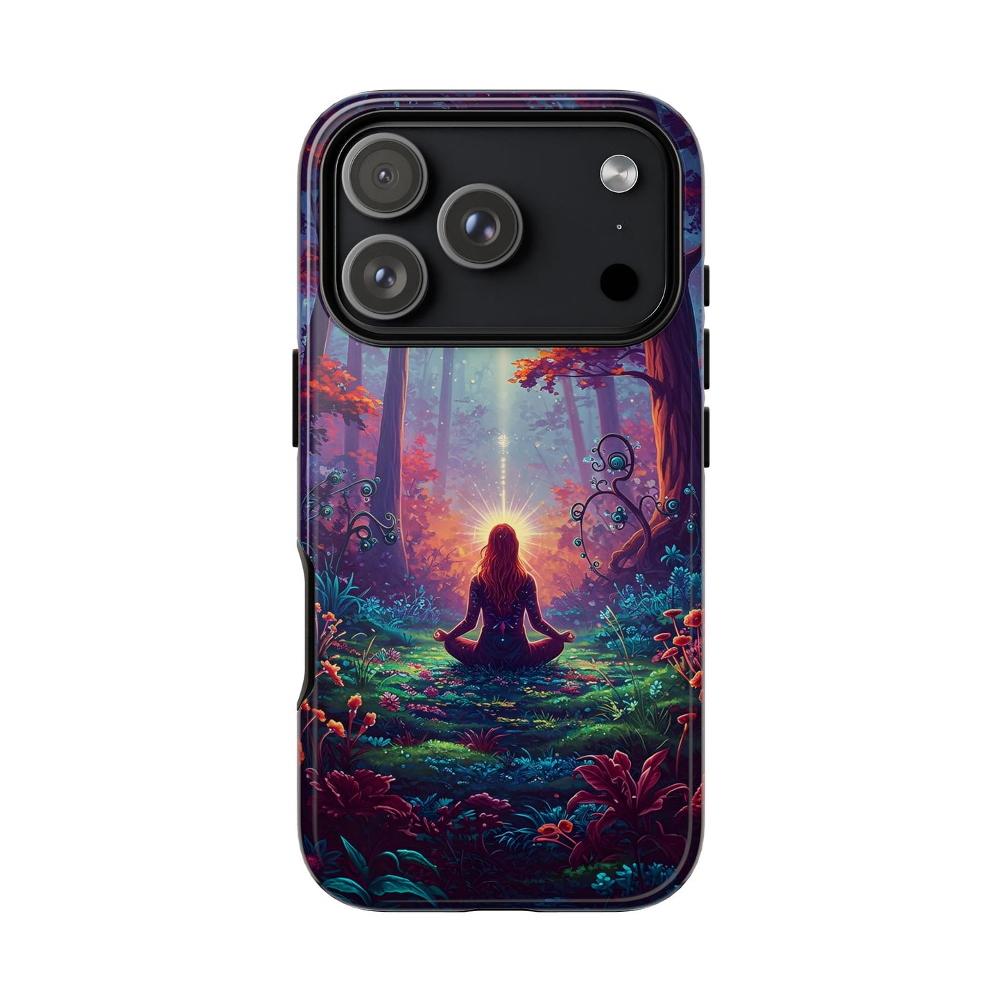 Nature-Inspired Phone Case with Meditating Woman Design