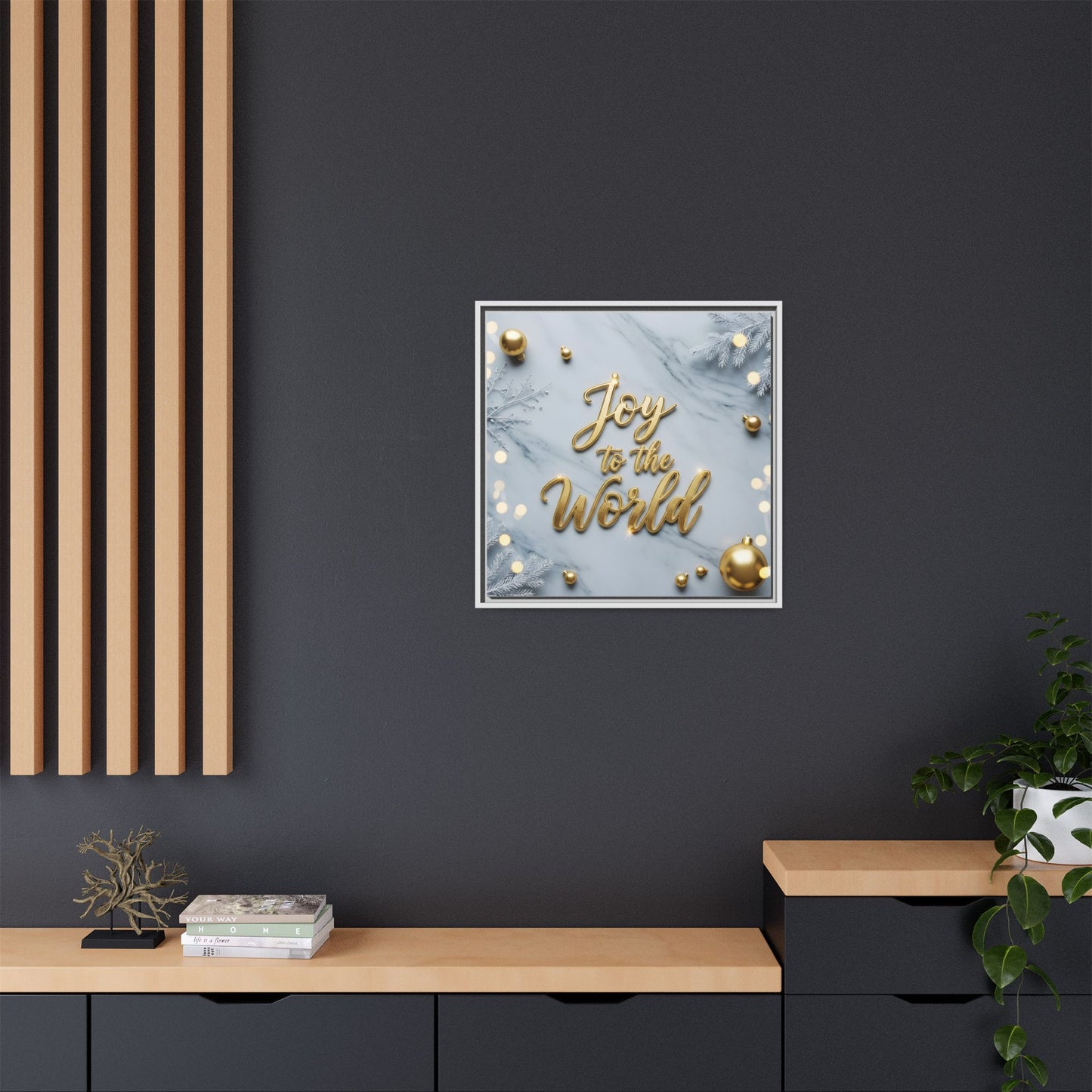 Framed Holiday Art Print - "Joy to the World"