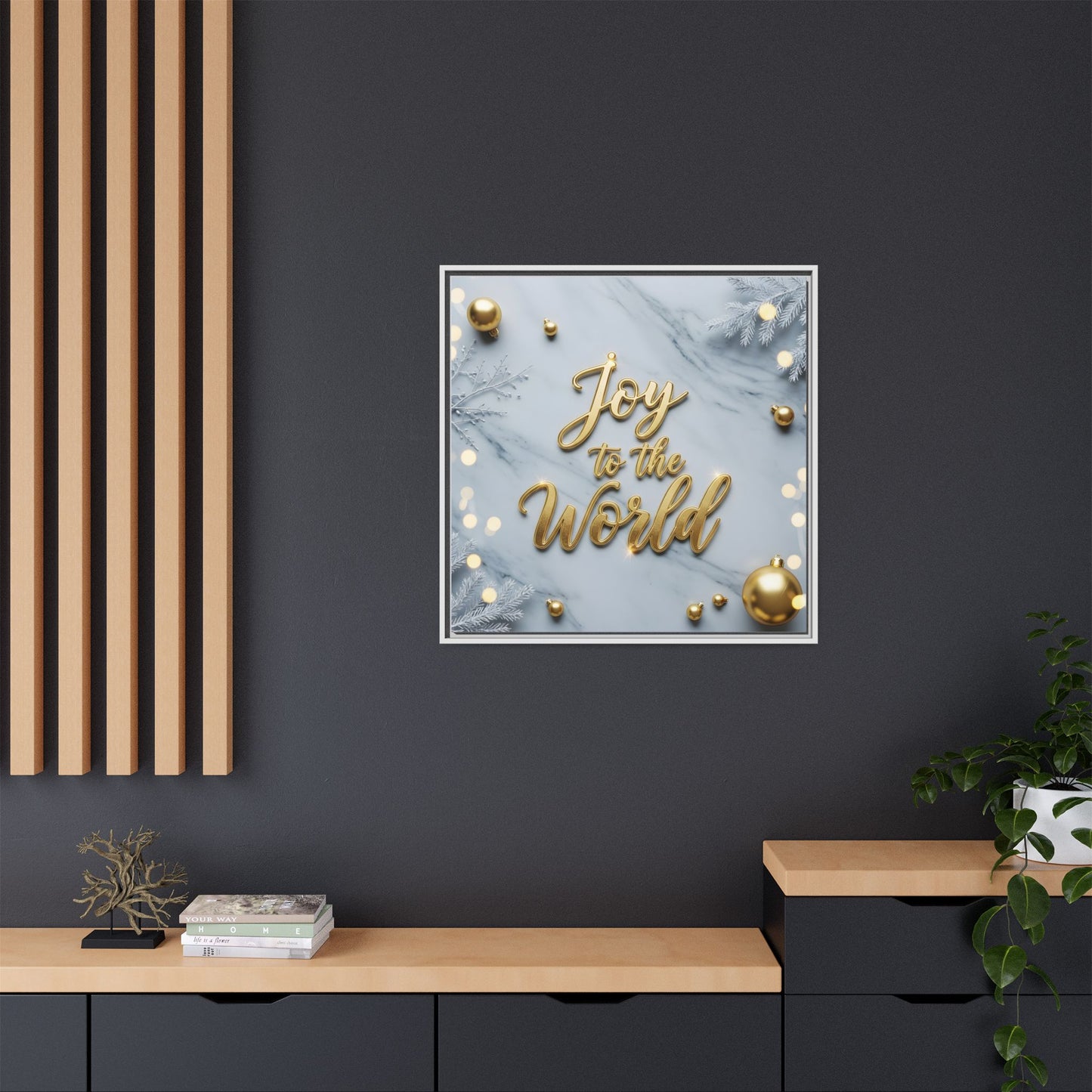 Framed Holiday Art Print - "Joy to the World"