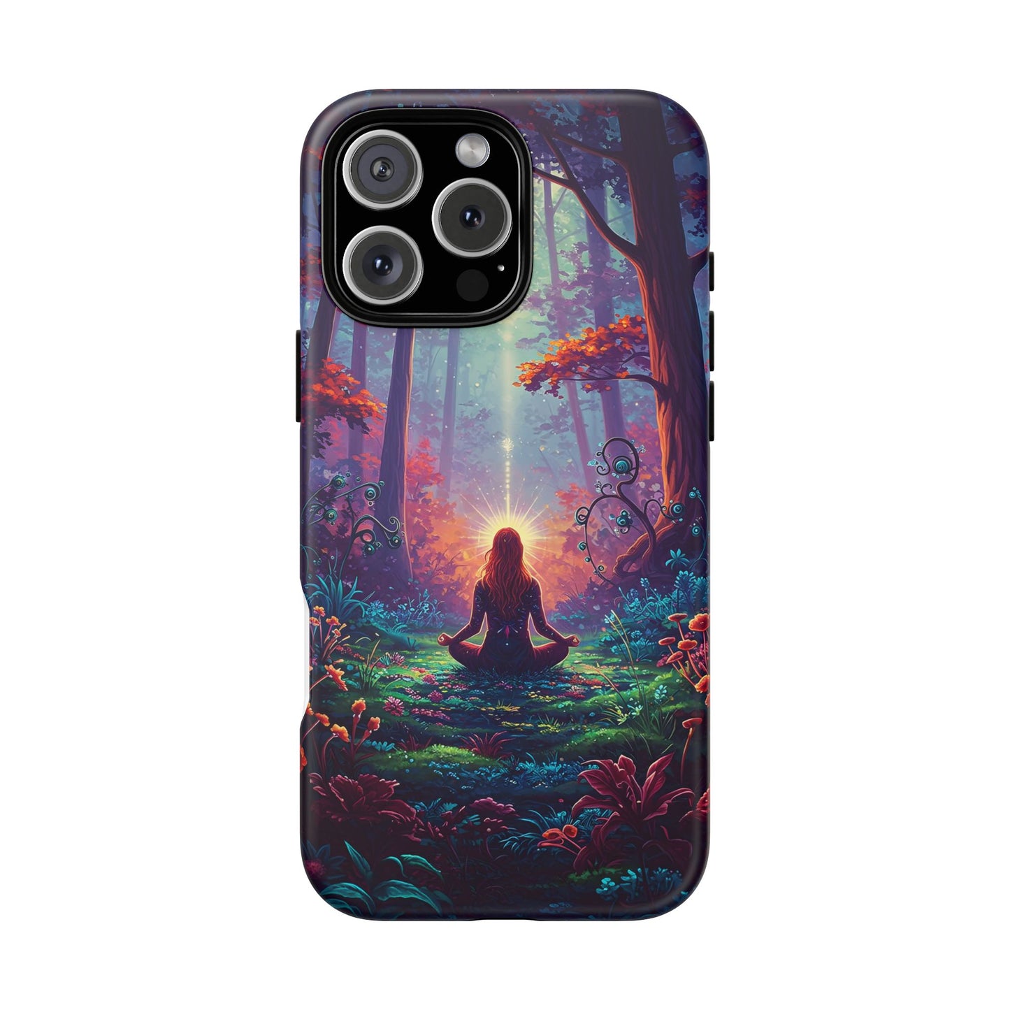 Nature-Inspired Phone Case with Meditating Woman Design
