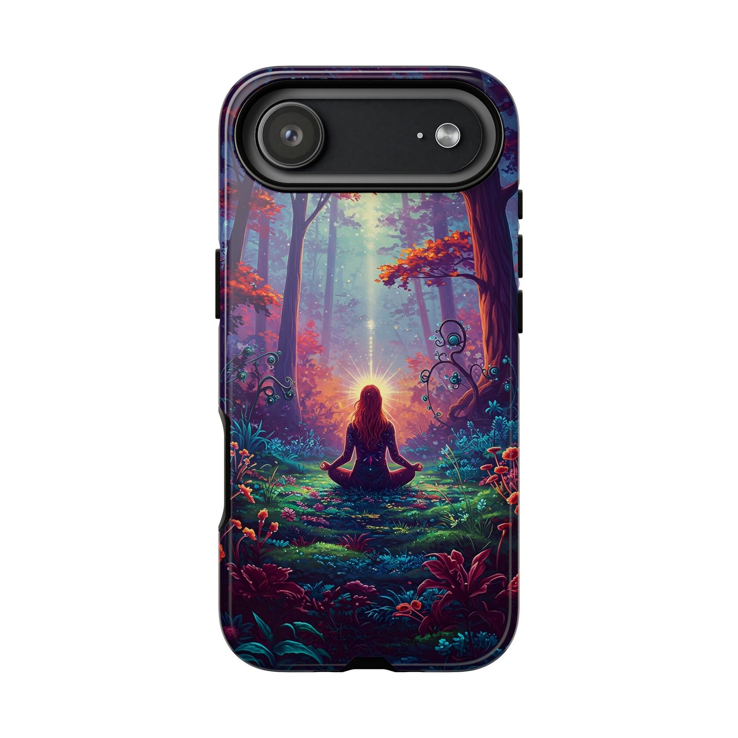 Nature-Inspired Phone Case with Meditating Woman Design