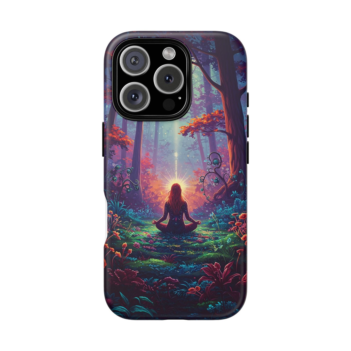 Nature-Inspired Phone Case with Meditating Woman Design