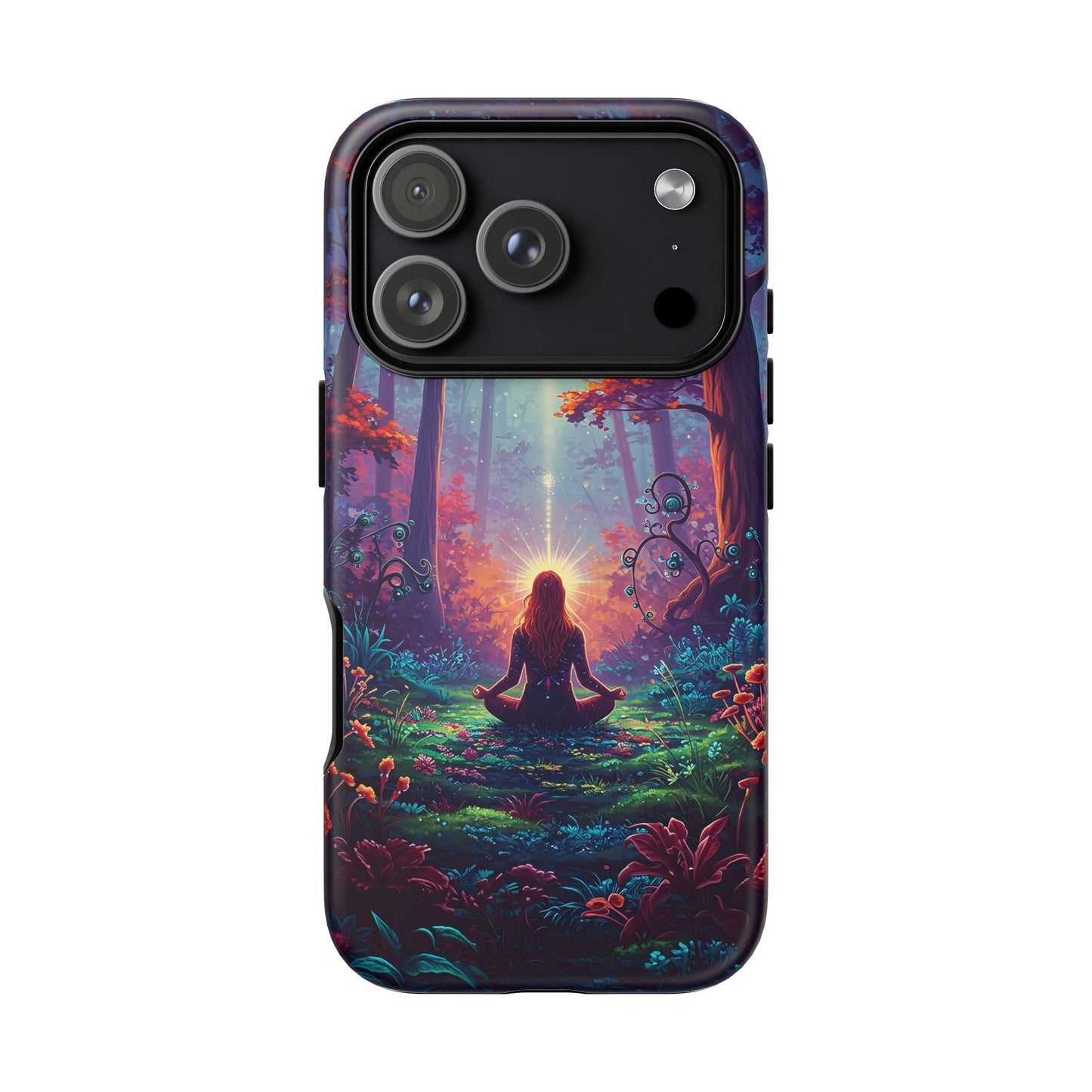Nature-Inspired Phone Case with Meditating Woman Design
