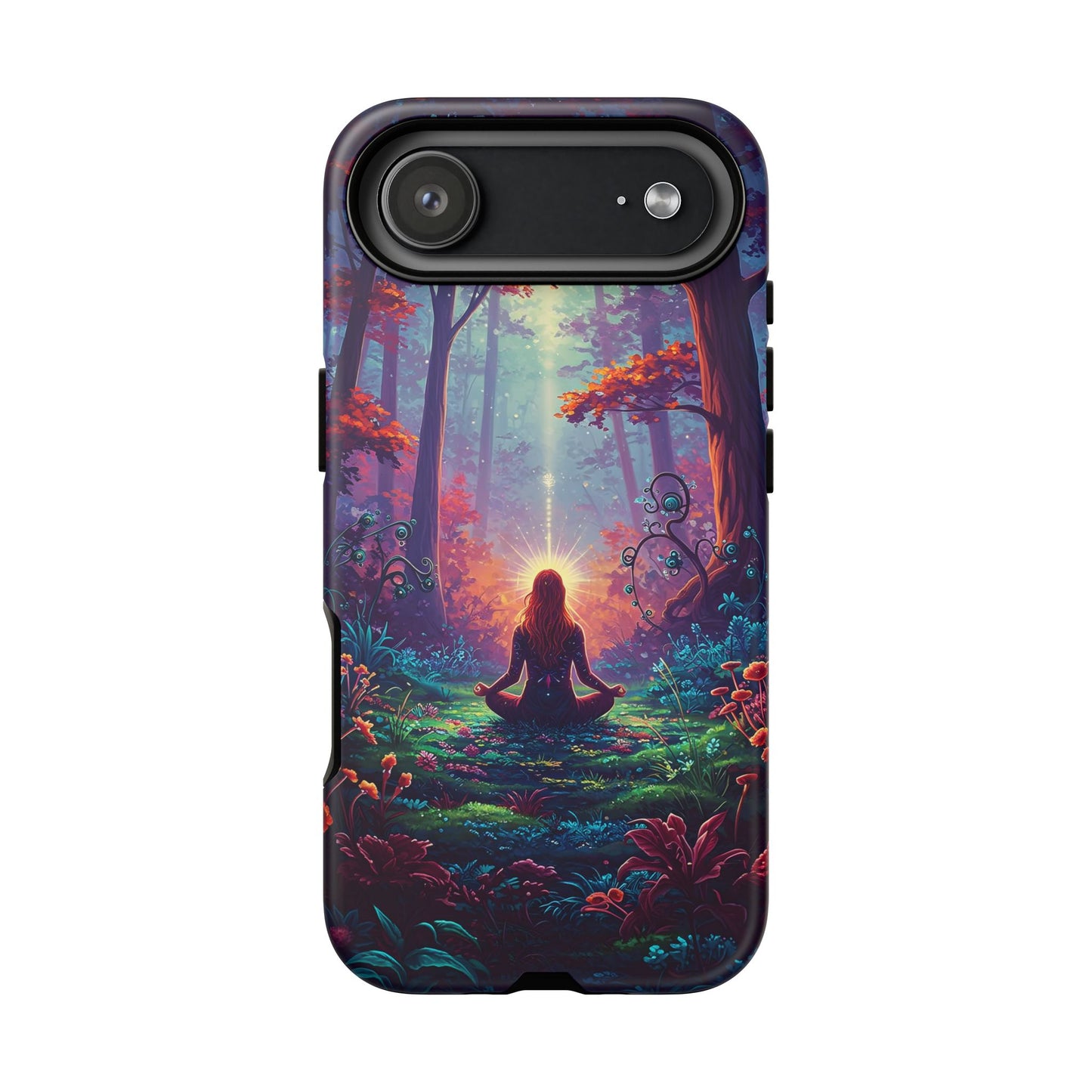 Nature-Inspired Phone Case with Meditating Woman Design